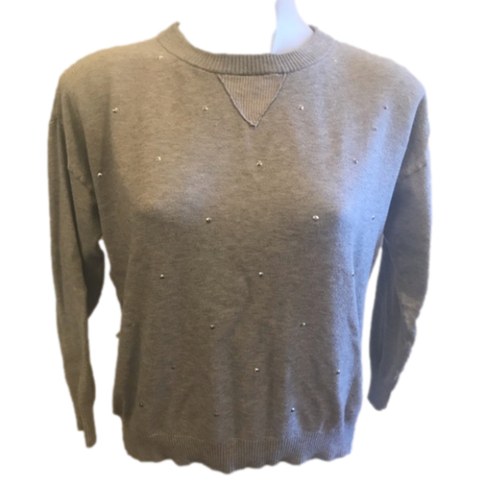 Peyton Primrose Grey Crew Neck Long Sleeve Sweater
